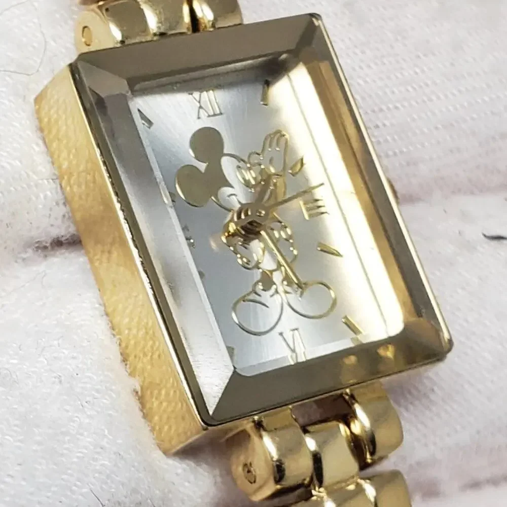 Disney Parks Rectangle Mickey Mouse Metal Band Watch NTW